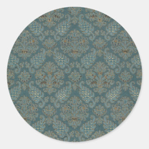 Pegatina Redonda patrón textil medieval