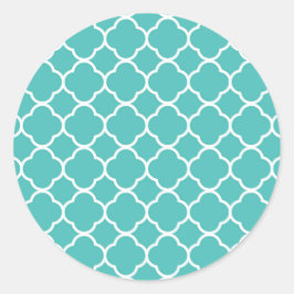 Pegatina Redonda Patrón Verde azulado marroquí