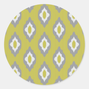 Pegatina Redonda Patrón vintage de Ikat