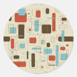 Pegatina Redonda Patrón Vintage Retro Art Déco