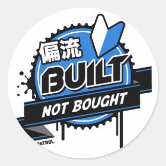 Pegatina Redonda Patrulla de deriva loca - Construida no comprada (