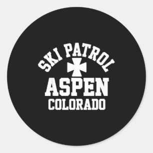 Pegatina Redonda Patrulla de esquí aspen colorado esquí & snowb