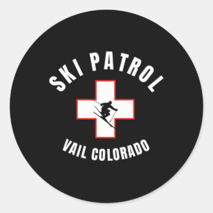 Pegatina Redonda Patrulla de esquí de Vail Colorado