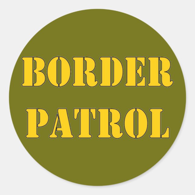 PEGATINA REDONDA PATRULLA DE FRONTERAS (Anverso)