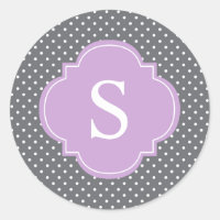 Patrulla de puntos de lavanda y polka gris
