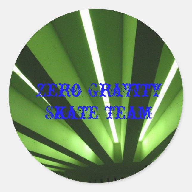Pegatina Redonda Pattern_1, Zero Gravity Skate Team, Zero Gravit... (Anverso)