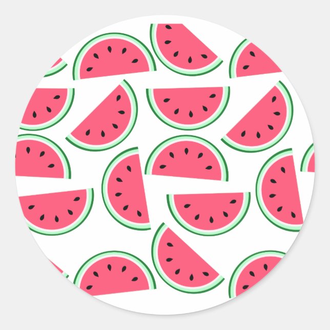 Pegatina Redonda pattern of watermelon (Anverso)