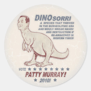 Pegatina Redonda Patty Murray v Dino Sorri