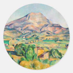 Pegatina Redonda Paul Cezanne - Mont Sainte-Victoire