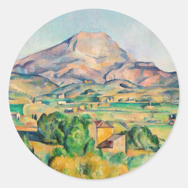 Pegatina Redonda Paul Cezanne - Mont Sainte-Victoire (Anverso)