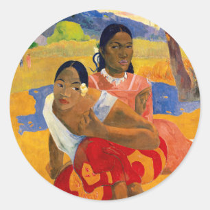 Pegatina Redonda Paul Gauguin - ¿Cuándo Te Casarás?