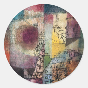 Pegatina Redonda Paul Klee Arte Abstracto Cubismo 