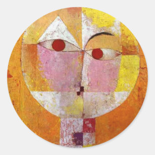 Pegatina Redonda Paul Klee Senecio Painting