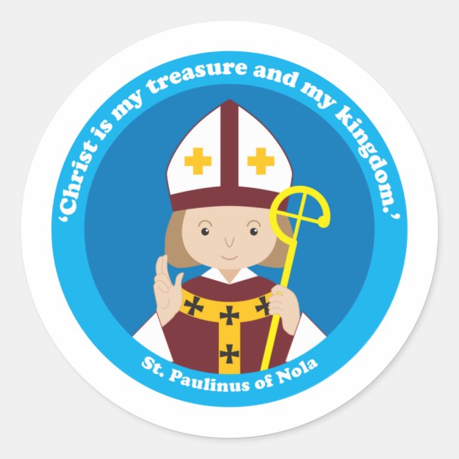 Pegatina Redonda Paulino de Nola (Anverso)