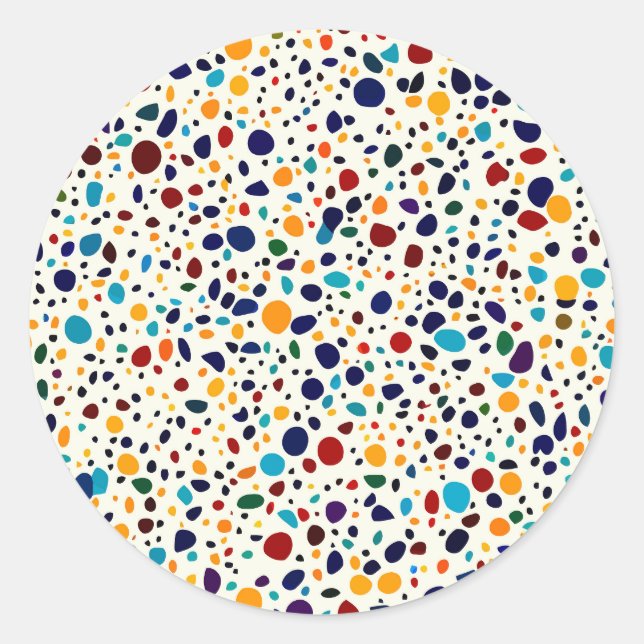 Pegatina Redonda Pavimento de polígono de piedra de Terrazo redonde (Anverso)