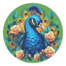 Pavo Real con Rosas de Melocotón