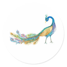 Pavo real de acuarela II
