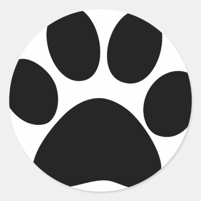 Pegatina Redonda Paw de animales (Anverso)