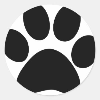 Pegatina Redonda Paw de animales