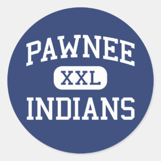 Pegatina Redonda Pawnee - Indians - High School - Pawnee Illinois