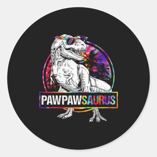 Pegatina Redonda Pawpawsaurus Dinosaur Pawpaw Saurus Family Matchin (Anverso)