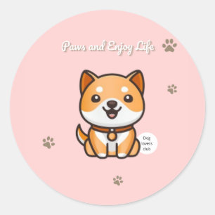 Pegatina Redonda Paws and Enjoy Life Stickers