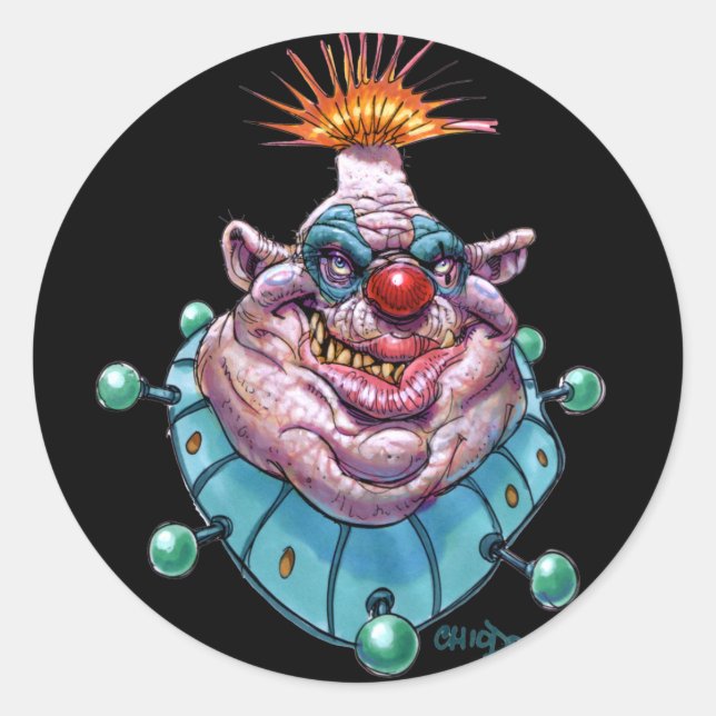 Pegatina Redonda Payaso (Anverso)