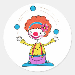 Pegatina Redonda Payaso abrumador