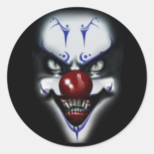 Pegatina Redonda Payaso asustado