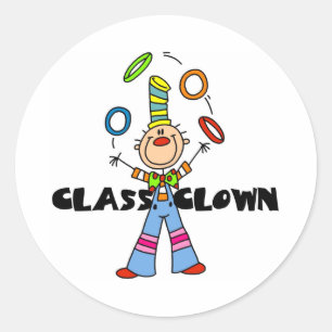 Pegatina Redonda Payaso de clase