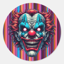 Payaso de colores de Halloween rayado