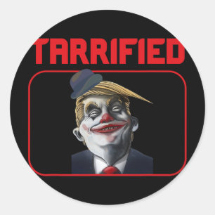 Pegatina Redonda Payaso divertido de Trump Castigo político diverti