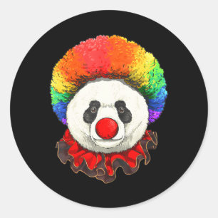 Pegatina Redonda Payaso gigante panda oso carnaval circo