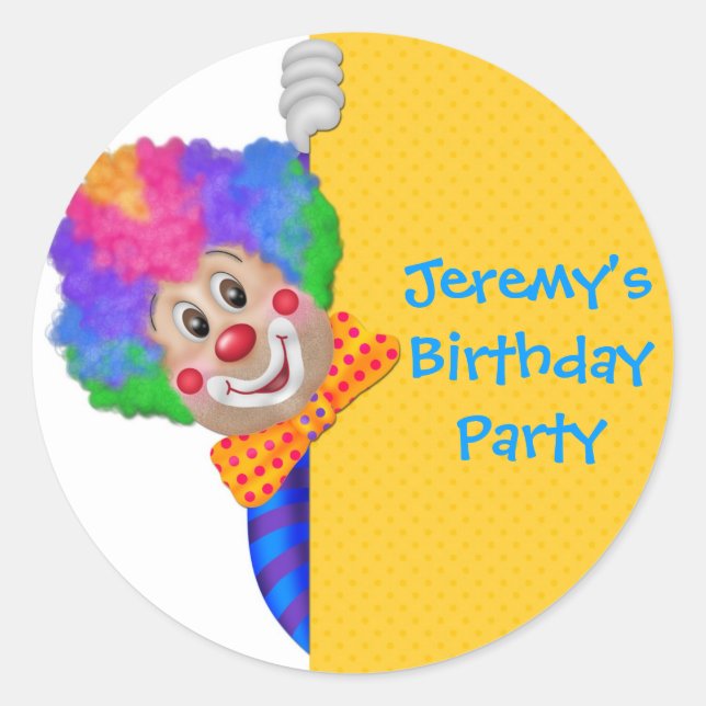 Pegatina Redonda Payaso gracioso (Anverso)