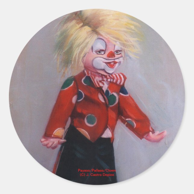 Pegatina Redonda Payaso/Pallaso/Clown (Anverso)