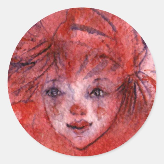 PEGATINA REDONDA PAYASO ROJO PEQUEÑO (Anverso)