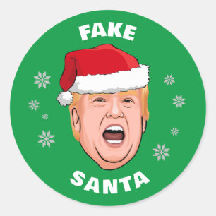Pegatina Redonda Payaso Trump Falso Santa