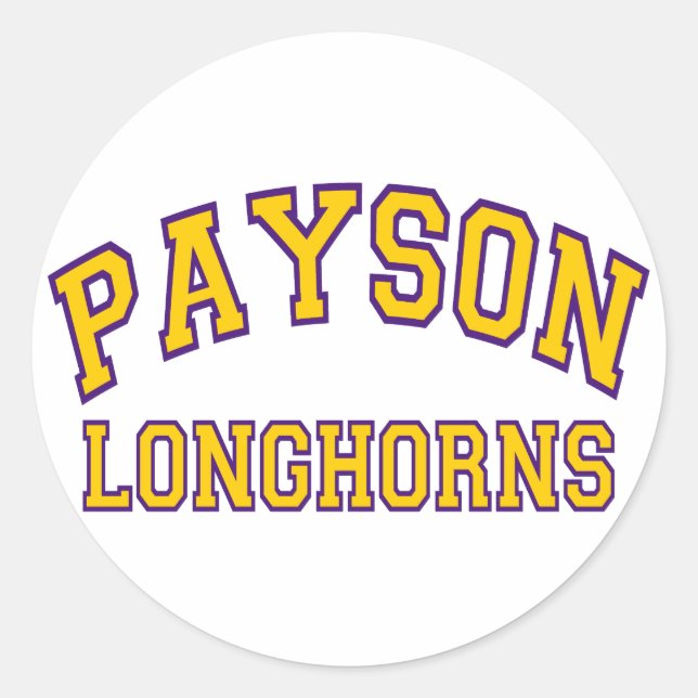 Pegatina Redonda Payson Longhorns (Anverso)