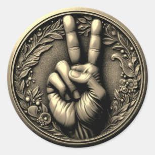 Pegatina Redonda Paz