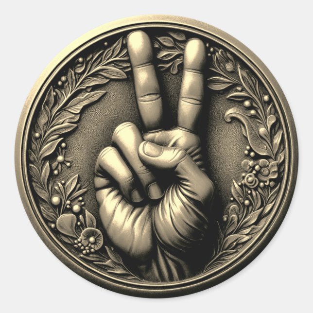 Pegatina Redonda Paz (Anverso)