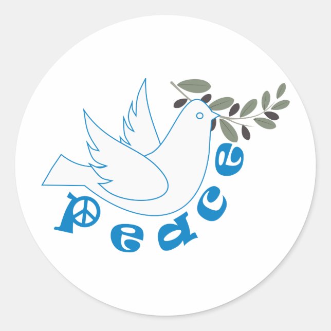 Pegatina Redonda Paz (Anverso)