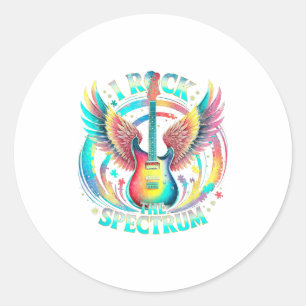 Pegatina Redonda Paz Amor Autismo Gira Mundial Rock The Spectrum Ad