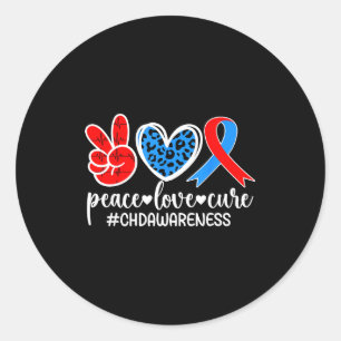 Pegatina Redonda Paz Amor Cura Conciencia de CHD Madre de un Guerre