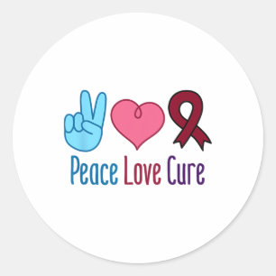 Pegatina Redonda Paz Amor Cure anemia anemia drepanocítica Scd
