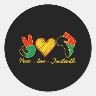Pegatina Redonda Paz Amor Junetdecimo Orgullo Negro Libertad 4 De J