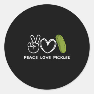 Pegatina Redonda Paz, amor Pickles Retro Pickles Lover Food Lover