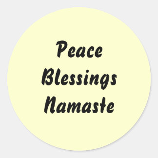 Pegatina Redonda Paz, Bendiciones, Namaste.