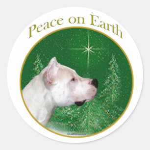 Pegatina Redonda Paz de Dogo Argentino