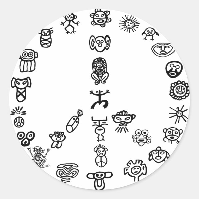 Pegatina Redonda Paz de Taino (Anverso)