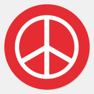 Pegatina Redonda PAZ del navidad del arte pop